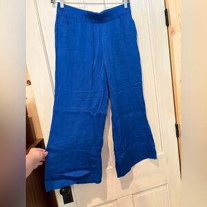 J. Crew Sapphire Blue Pleated Wide-Leg Pants
